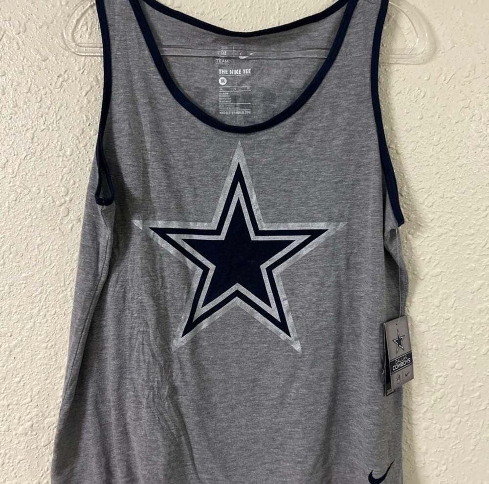 Nike Dallas Cowboys Women's Star Graphic Tank Top Grey Size XL - Picture 2 of 5